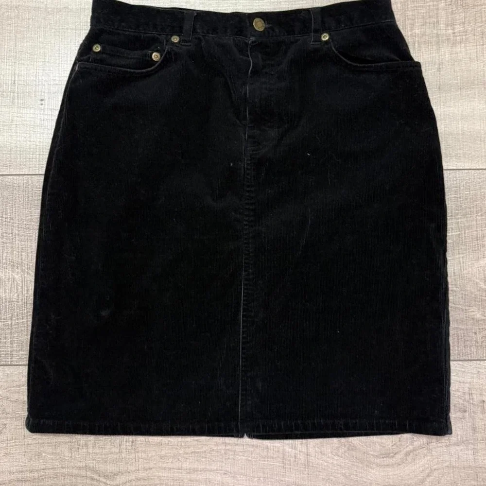 90s Black Corduroy‎ Mini Skirt | Minimal Vintage Core